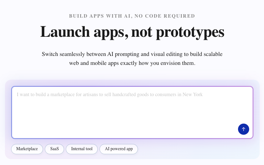Bubble – Prompt-Driven Full-Stack Web Apps