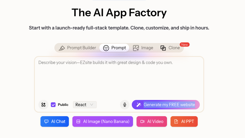Ezsite.ai — AI Website Builder in One Click